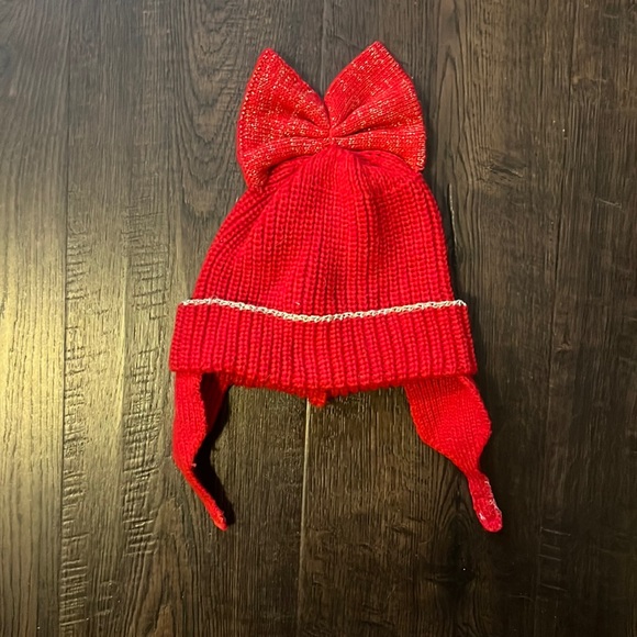 🚨4/$13🚨 Target Red Bow Baby Winter Hat - Picture 1 of 5